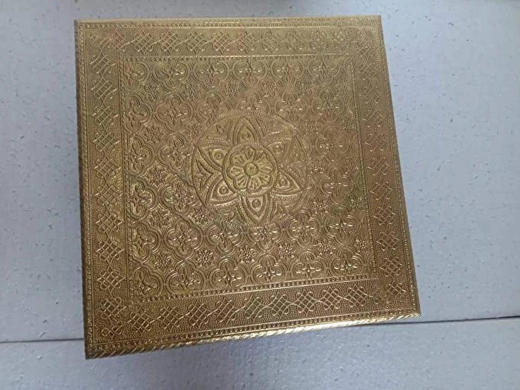 Brass and Wooden Indian Chowki Low Stool J2520