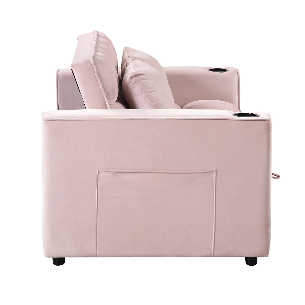 Convertible Sleeper Sofa Bed with Cup Holder and USB Charging Ports V4376