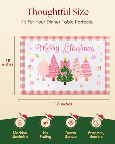 Christmas Placemats Set of 4 Buffalo Plaid Y39704