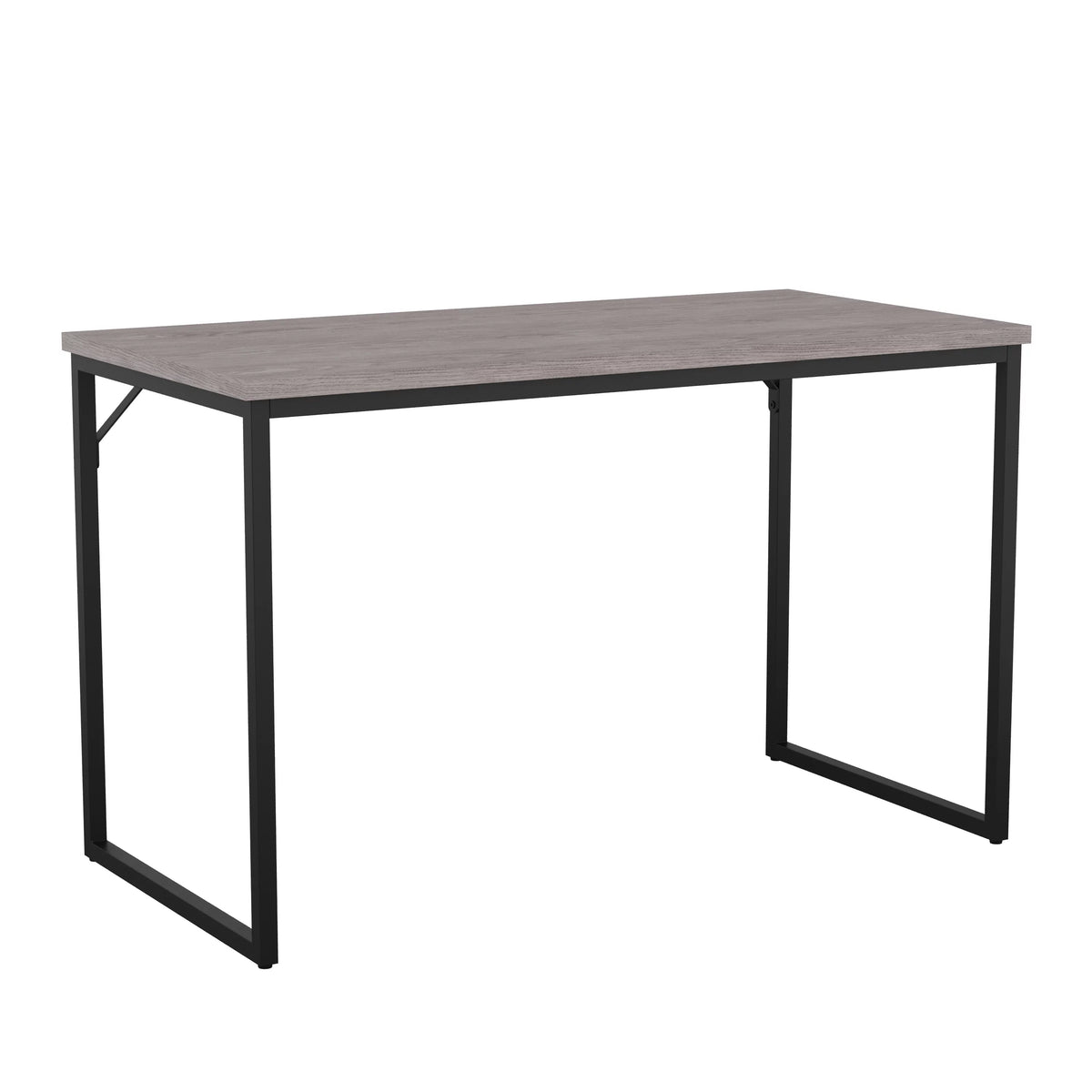 Gray Wood Grain Parsons Desk with Metal Frame X957