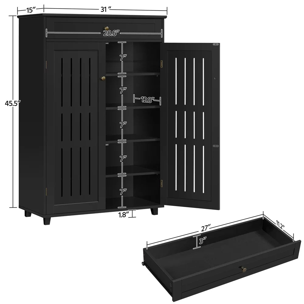 5-Tier Black Shoe Storage Cabinet F63778