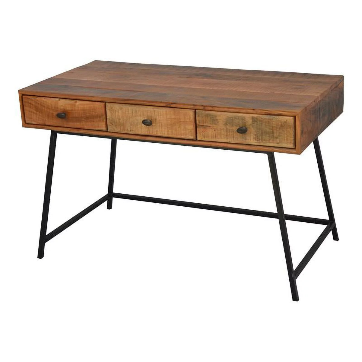 47" Mid-Century Metal Solid Wood Desk G375