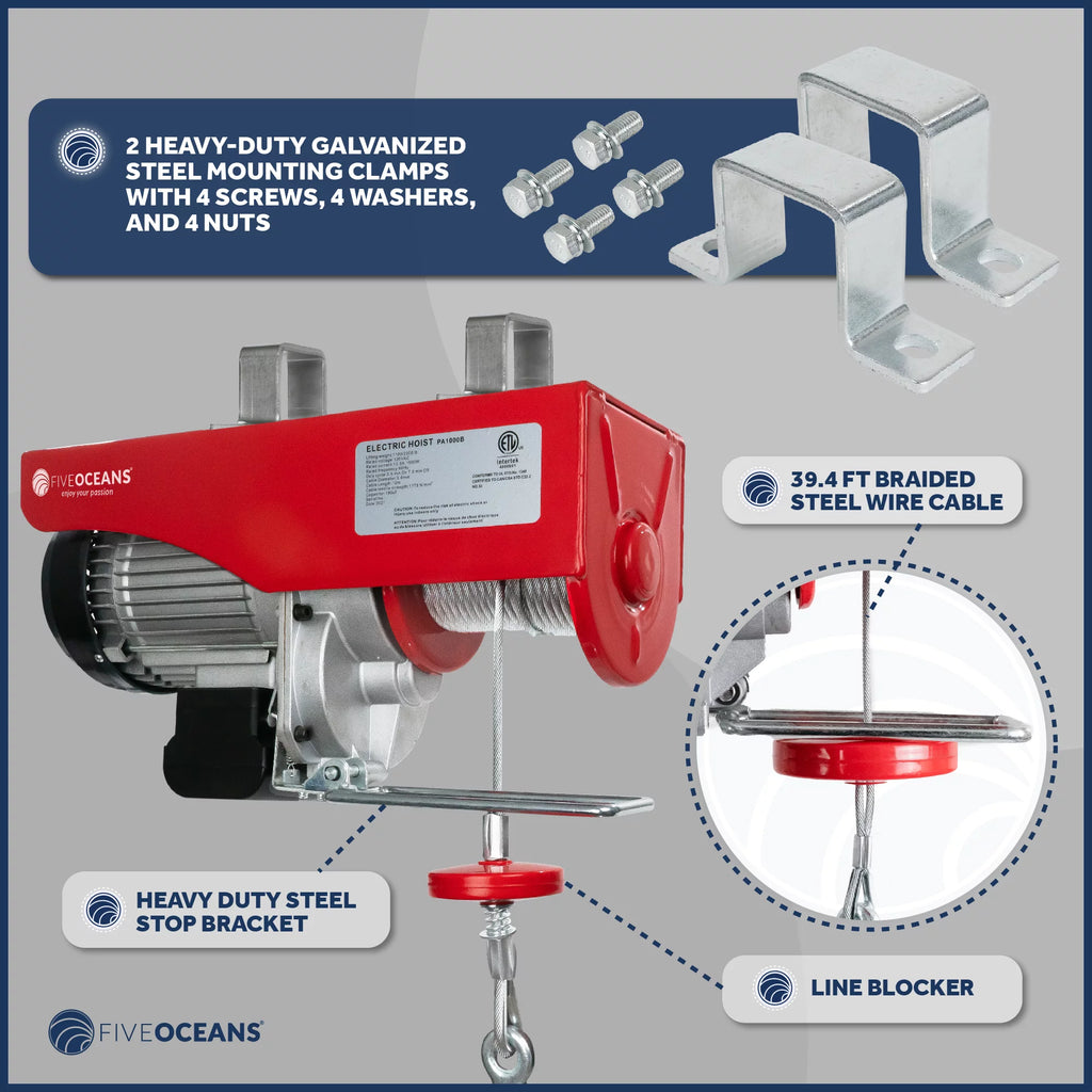 2200 Lb Electric Hoist with 6FT Remote Control C101