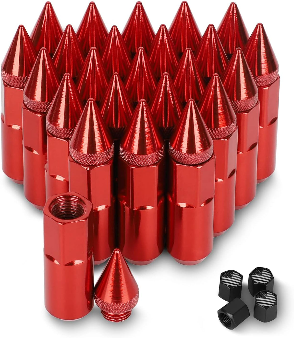 24 PCS Steel Spiked Lug Nuts (Neo Chrome) U938368