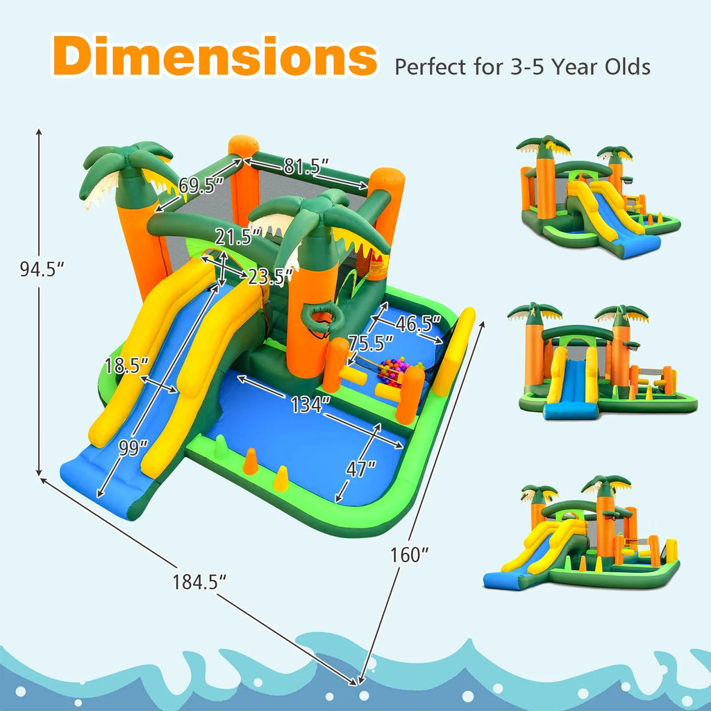 8-in-1 Inflatable Bounce Castle with Blower R787896