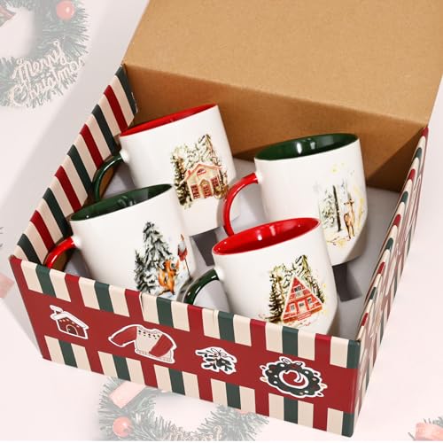 Christmas Mugs Set of 4 11Oz E475