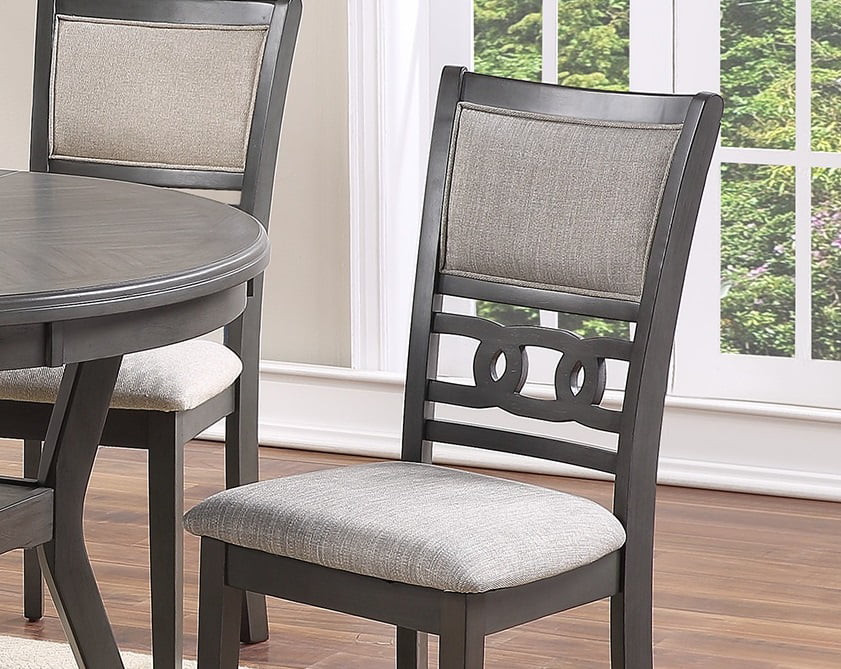 Set of 4 Grey Rubberwood Dining Chairs W8731