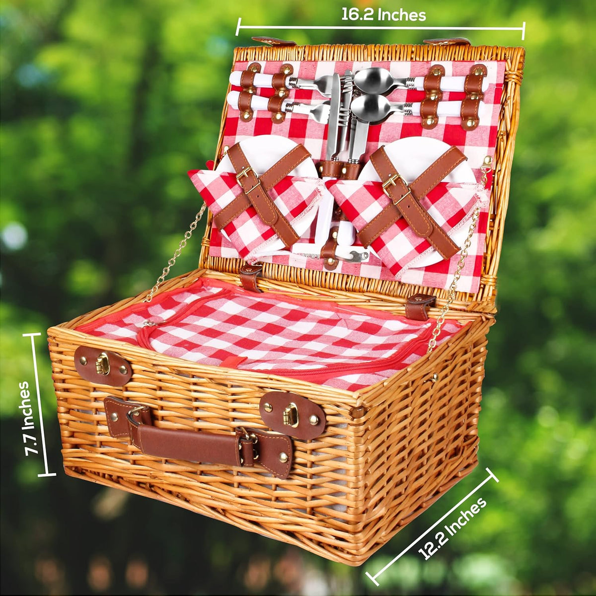 29 Pcs Picnic Set with Waterproof Blanket and Insulated Cooler Compartment Z534