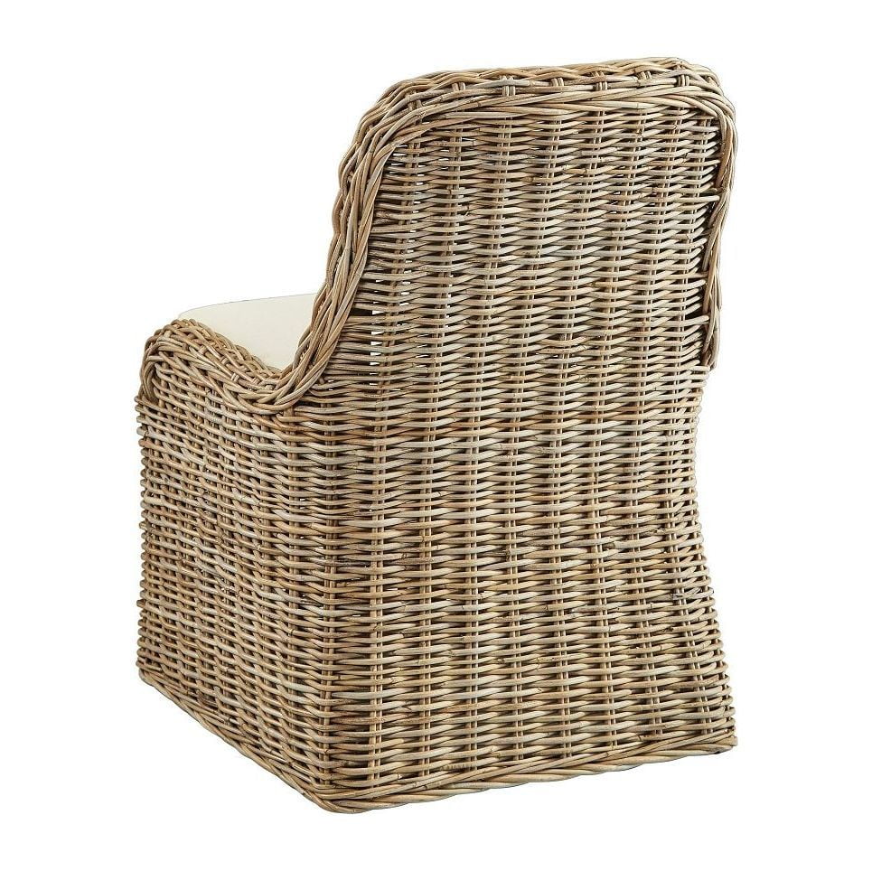 Woven Rattan Accent Chair with Padded Seat W26163