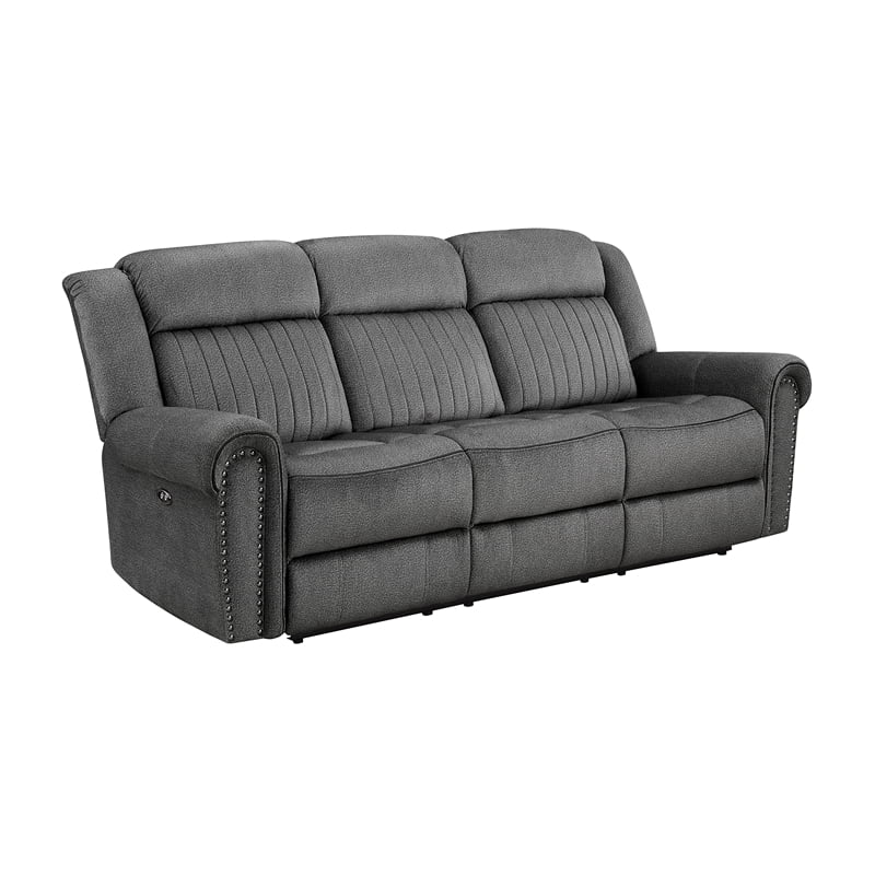 Charcoal Microfiber 2-Piece Power Reclining Sofa Set J5372