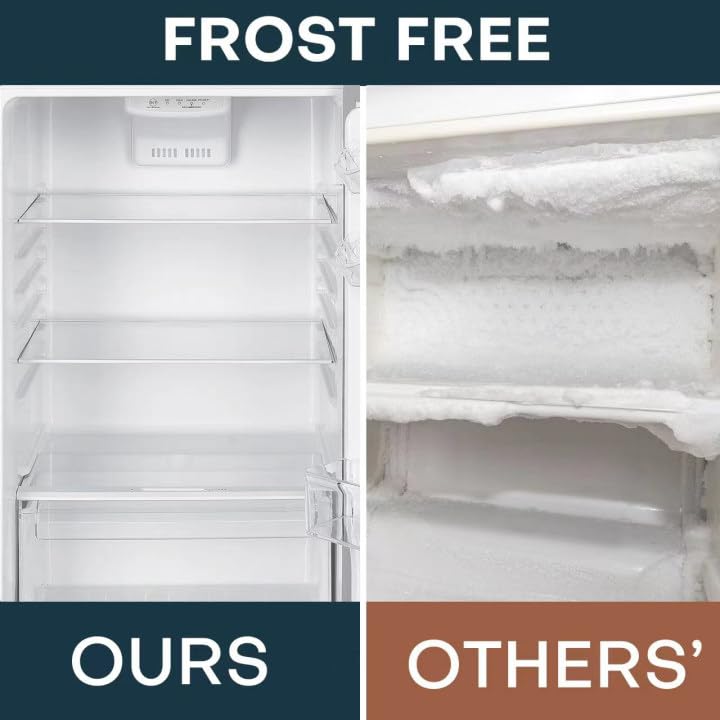 7.7 Cu.Ft. Double Door Refrigerator with Freezer, Black D203