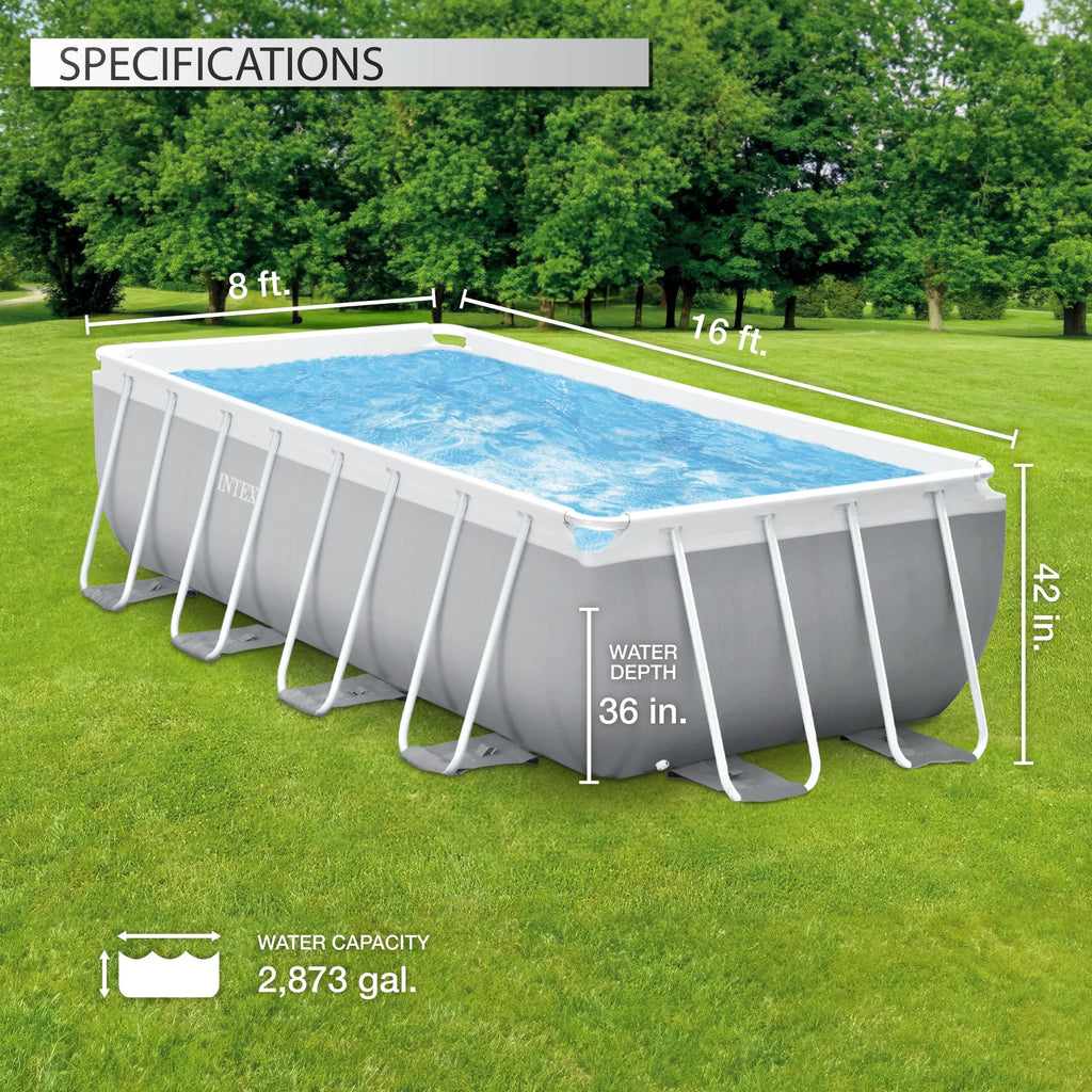 16Ft x 8Ft x 42In Rectangular Pool Set K23855