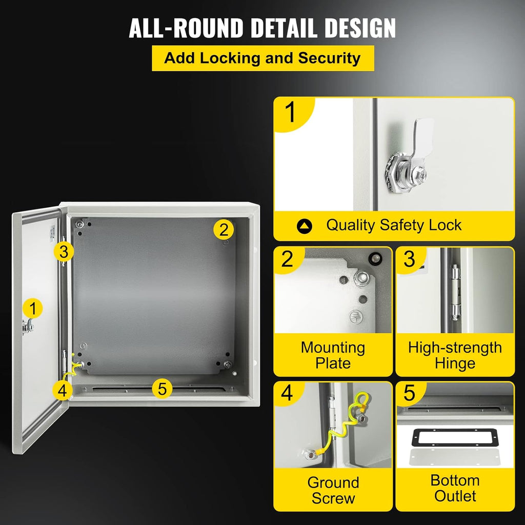 16 x 16 x 8'' NEMA 4X Steel Electrical Box with Mounting Plate O928931