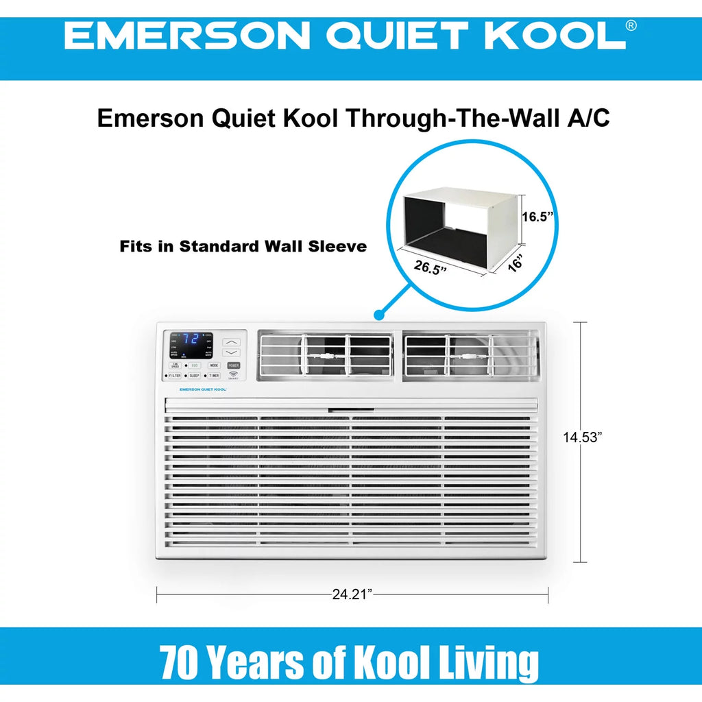 12,000 BTU 230-Volt Through-the-Wall Air Conditioner with Wi-Fi, White E9400