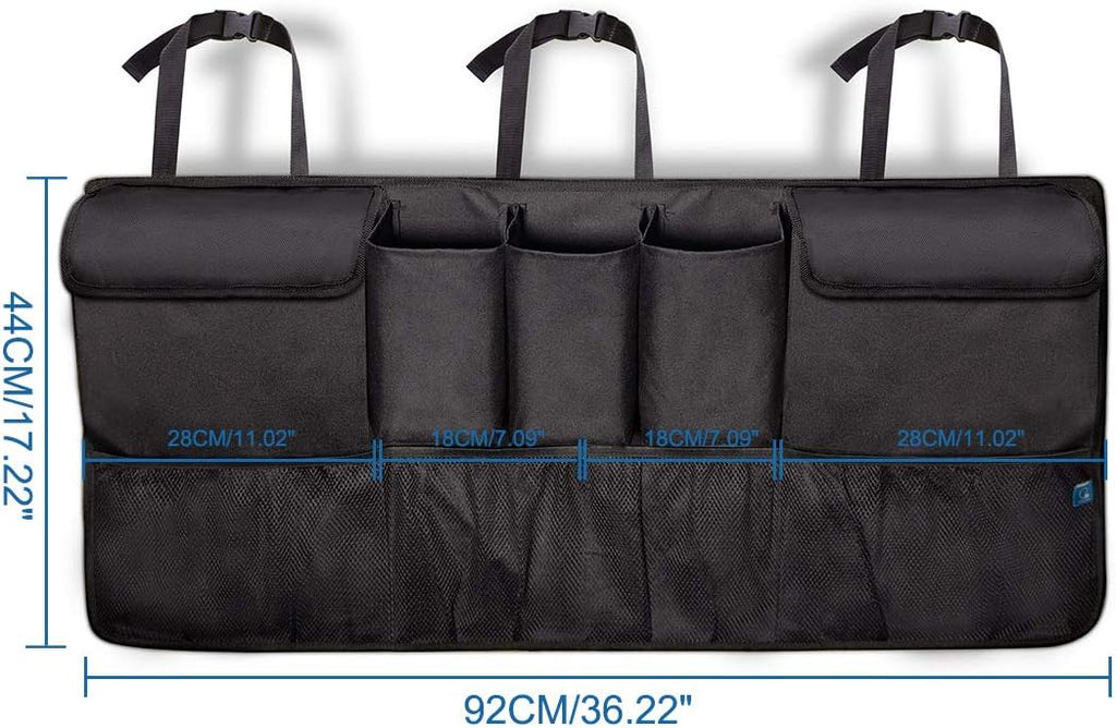 Trunk Organizer Car Storage with 5 Deep Pockets & 4 Pockets Mesh, Pack of 2 M642
