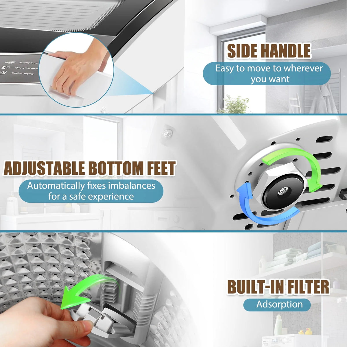 2.4 Cu.ft Portable Washing Machine with Glass Top-Load & Drain Pump A85317