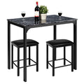 3 Piece Counter Height Dining Set Faux Marble Table 2 Chairs F574187