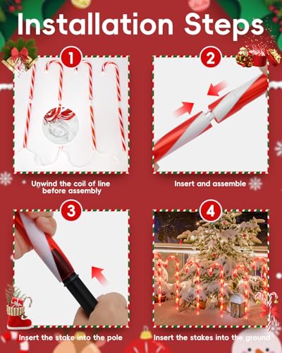 24 Pack 22" Solar Candy Cane Lights C546503