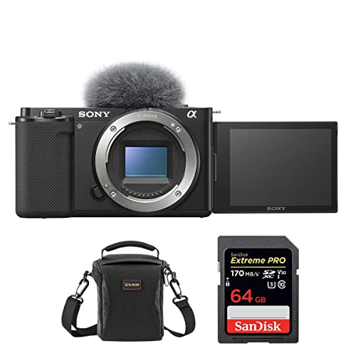 Black Mirrorless Camera with 64GB Memory and Shoulder Bag V751184