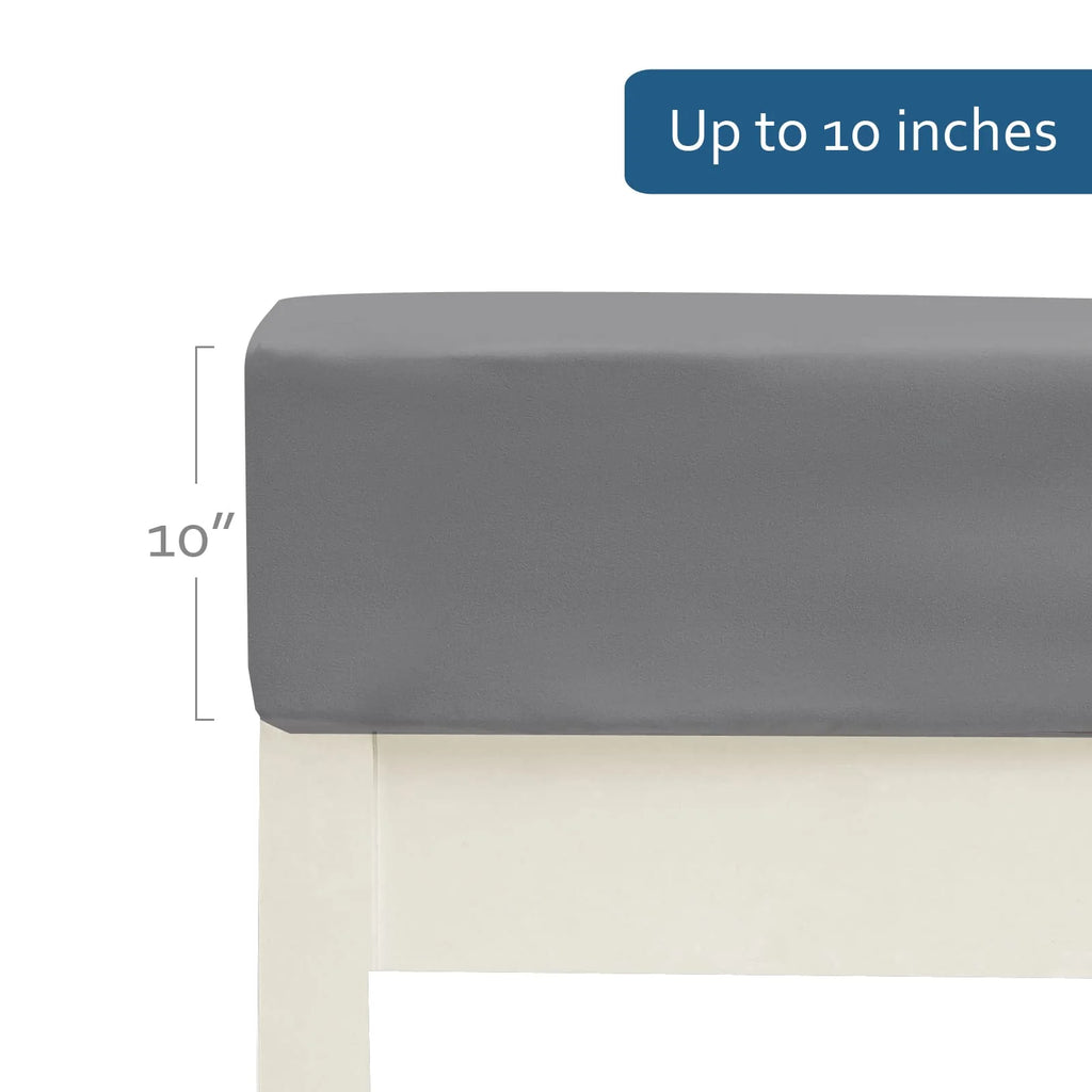 Gray Microfiber Cot Fitted Sheet 31x75 Inches D68980