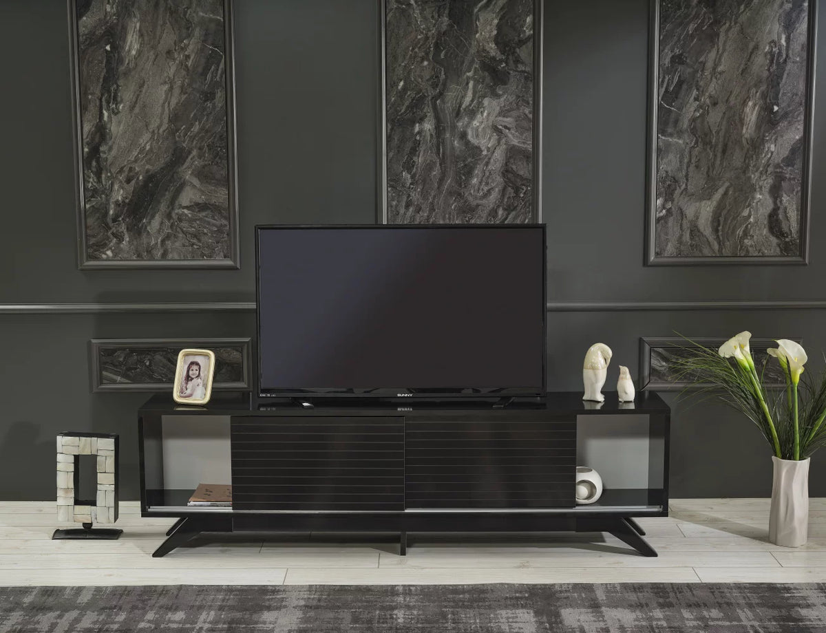 Black Mid Century Modern Tv Stand H579826