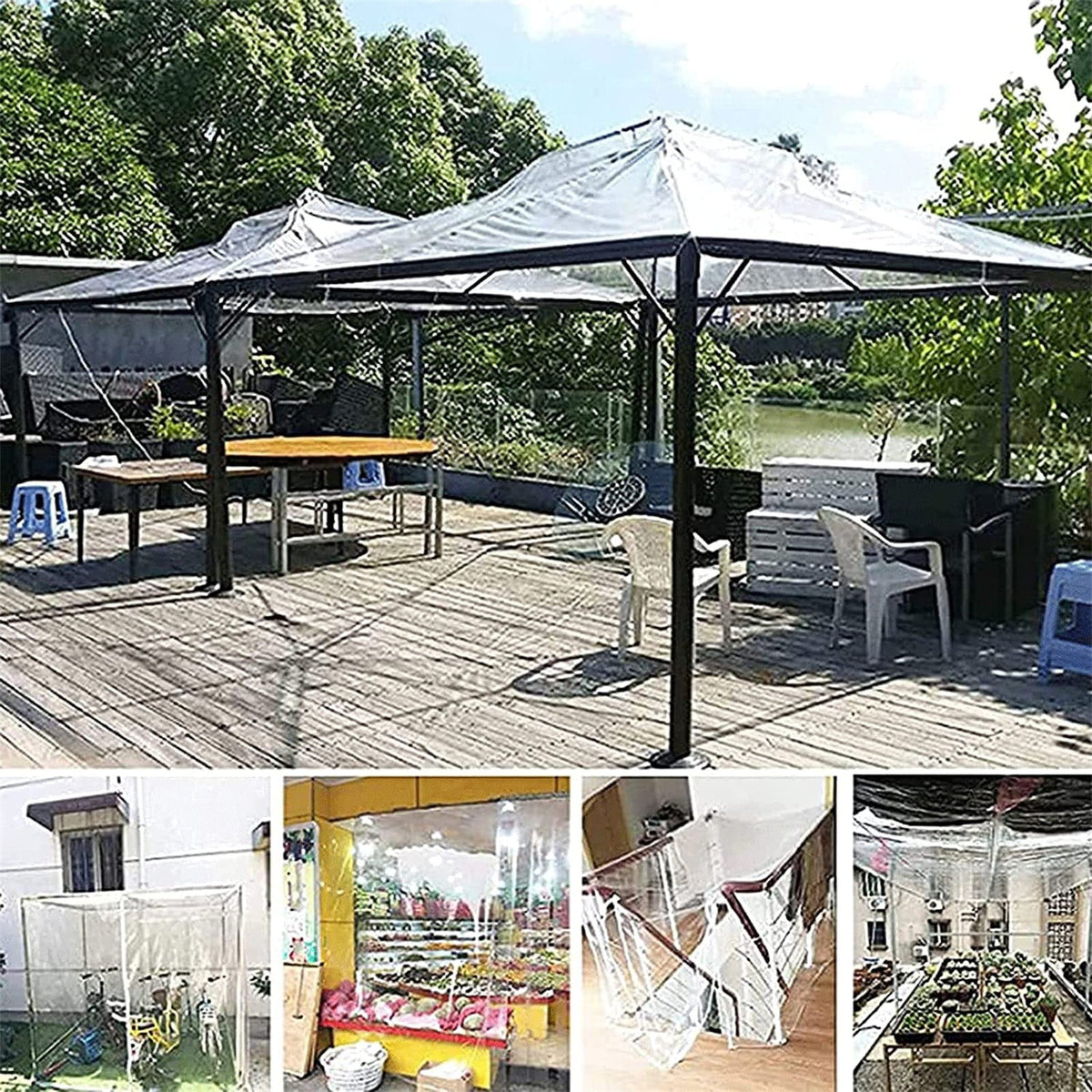 Pink Waterproof PVC Transparent Tarpaulin B71246