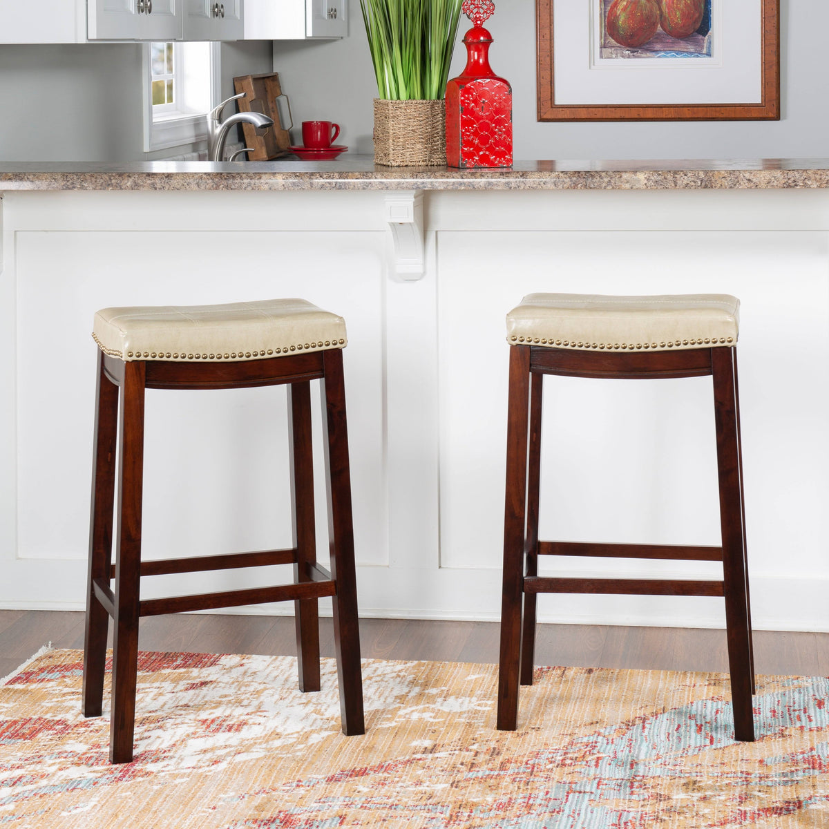 Backless Saddle-Seat Bar Stool B198082