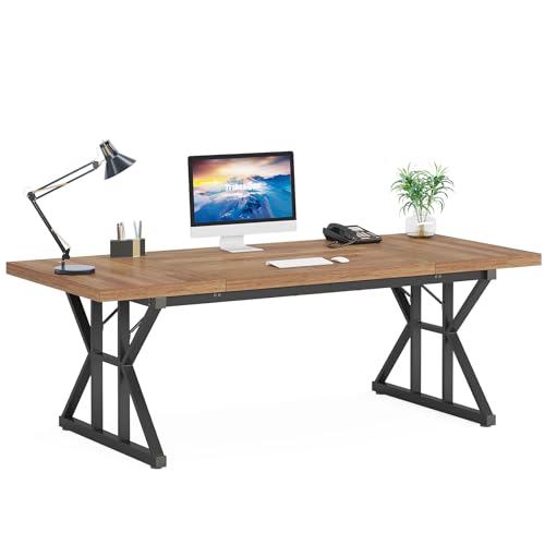 70.8 Inch Brown Black Executive Desk E274