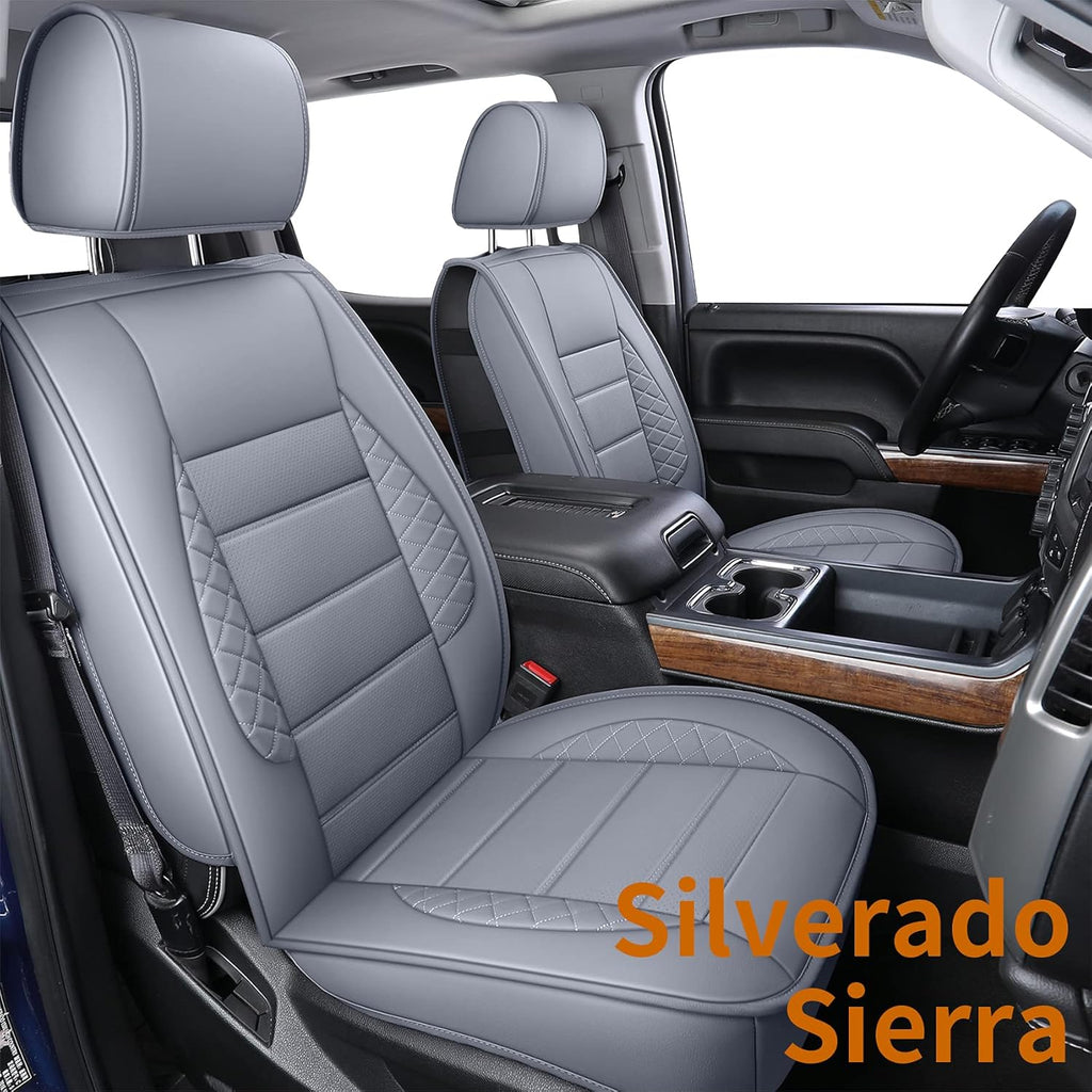 Brown Faux Leather Seat Covers with Center Console Cover V693