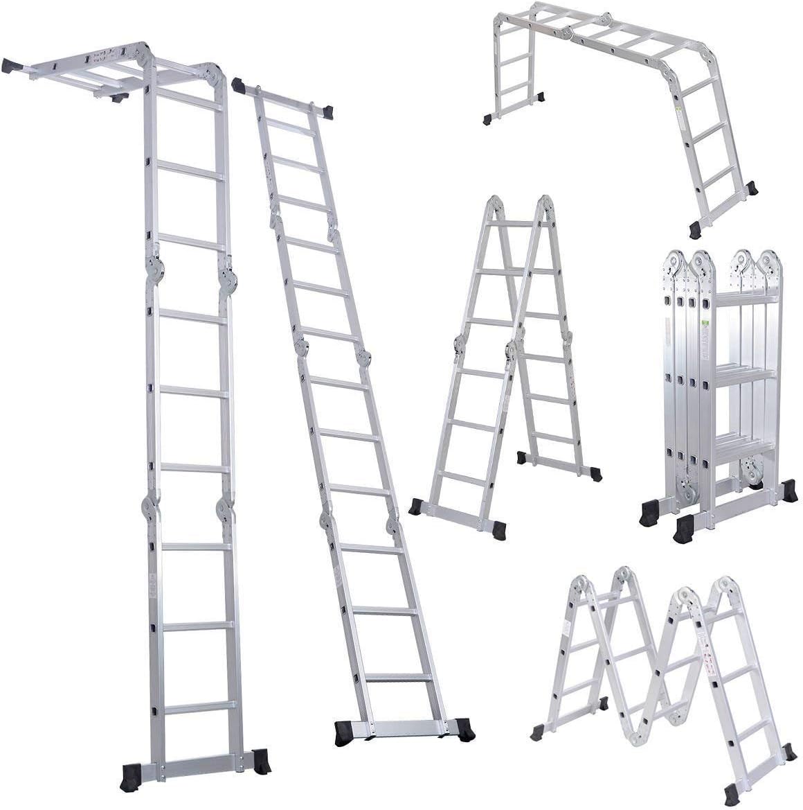 330lb 12.5ft Aluminum Folding Step Ladder T898