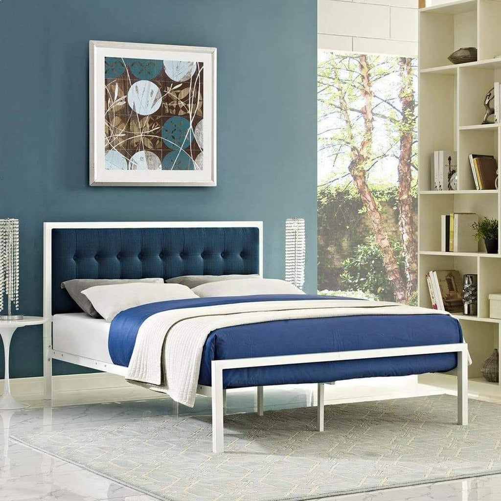 Full Fabric Bed, Brown Gray W5508