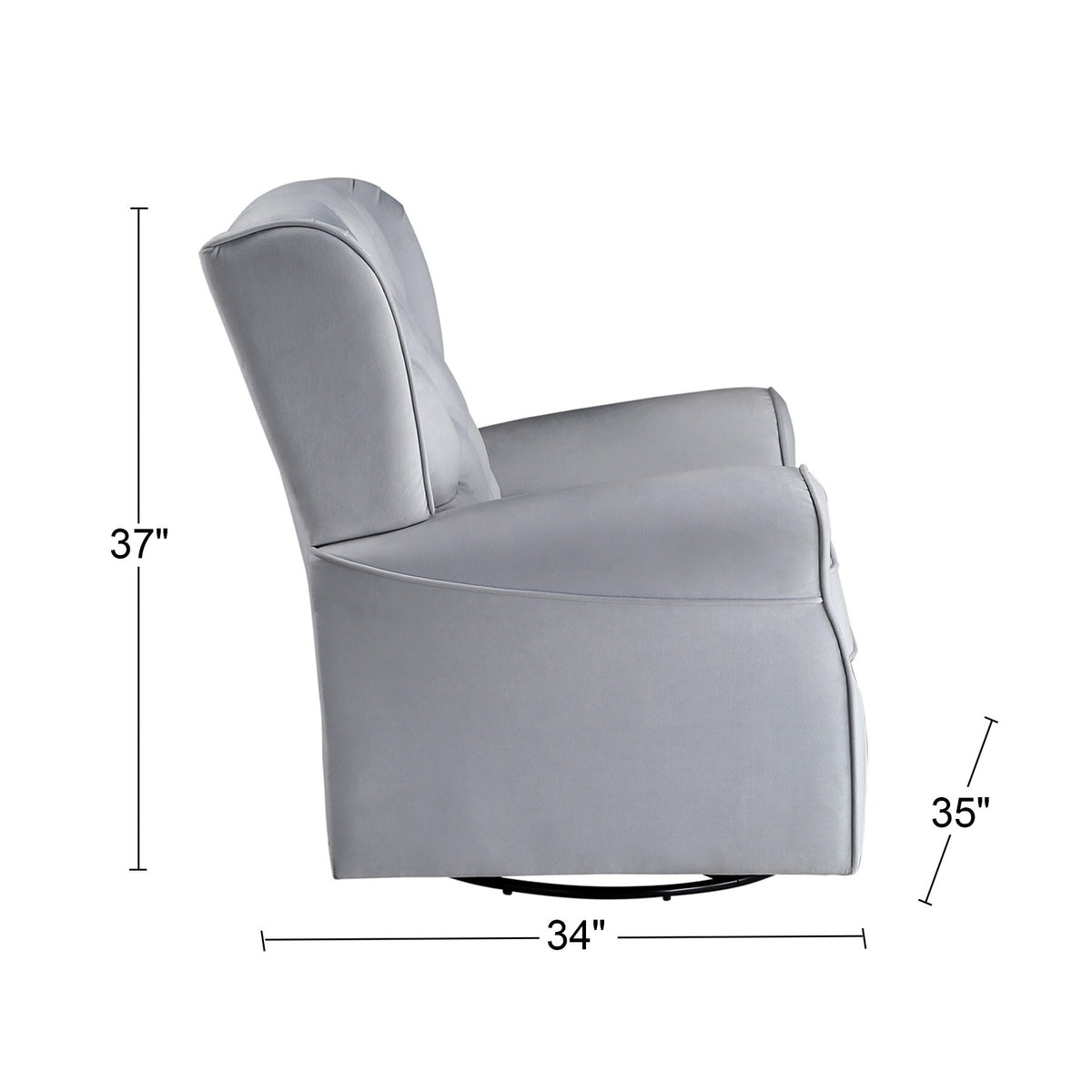 Gray Fabric Swivel Chair with Glider P513477