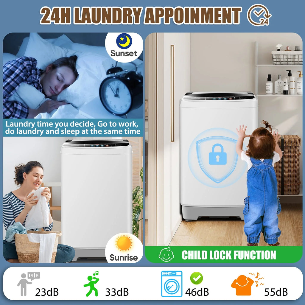 2.4 Cu.ft Portable Washing Machine with Glass Top-Load & Drain Pump A85317