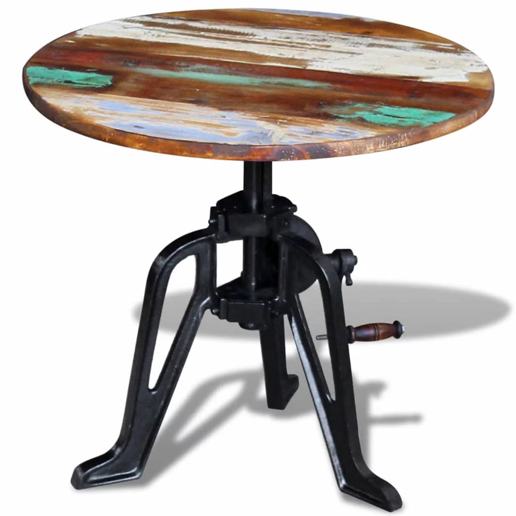 Solid Reclaimed Wood Cast Iron Side Table H18571