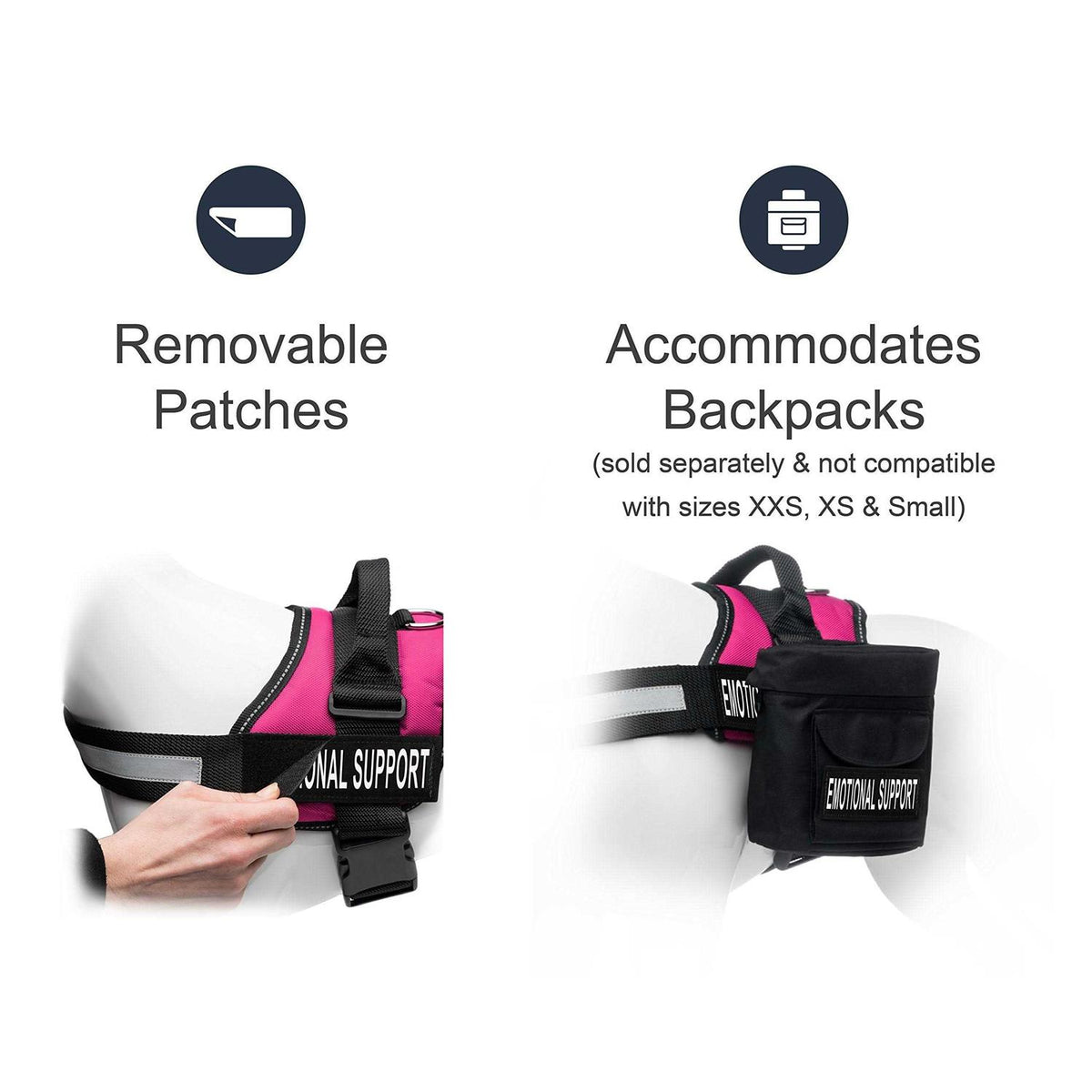 Emotional Support Dog Vest Harness with Reflective Straps and Matching Leash Set S21306