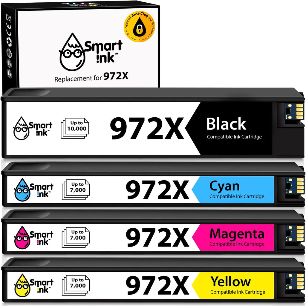 HP 972X 972 Ink Cartridge 4 Pack Combo Black Cyan Magenta Yellow T706