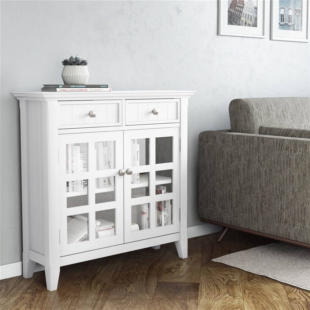White Solid Wood Entryway Storage Cabinet W228152