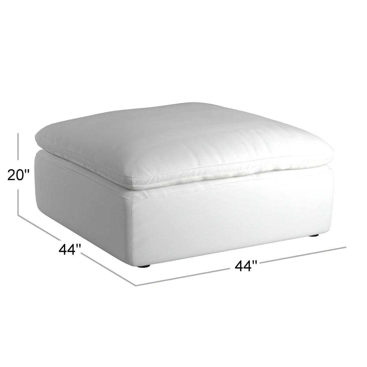Navy Puff Fabric Slipcovered Sectional Modular Ottoman S48972