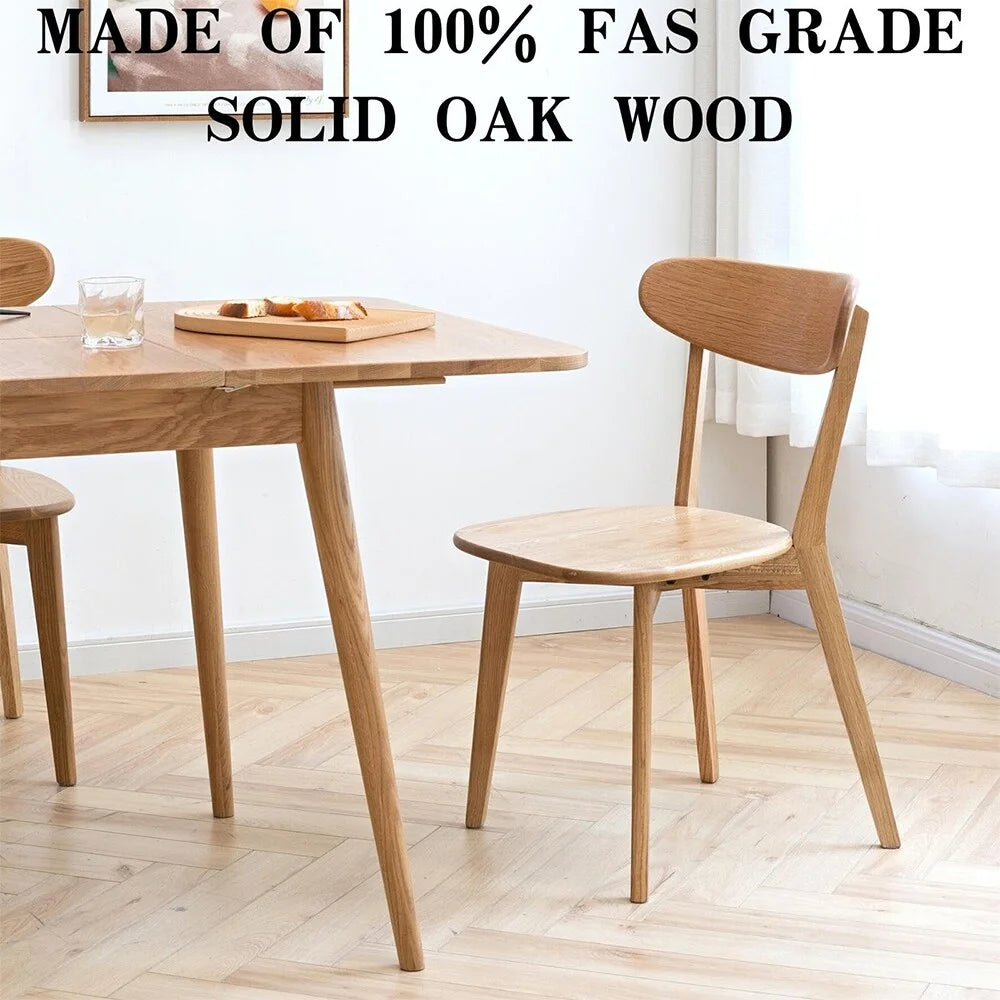 Solid Oak Wood Dining Chairs Set of 4 L7609