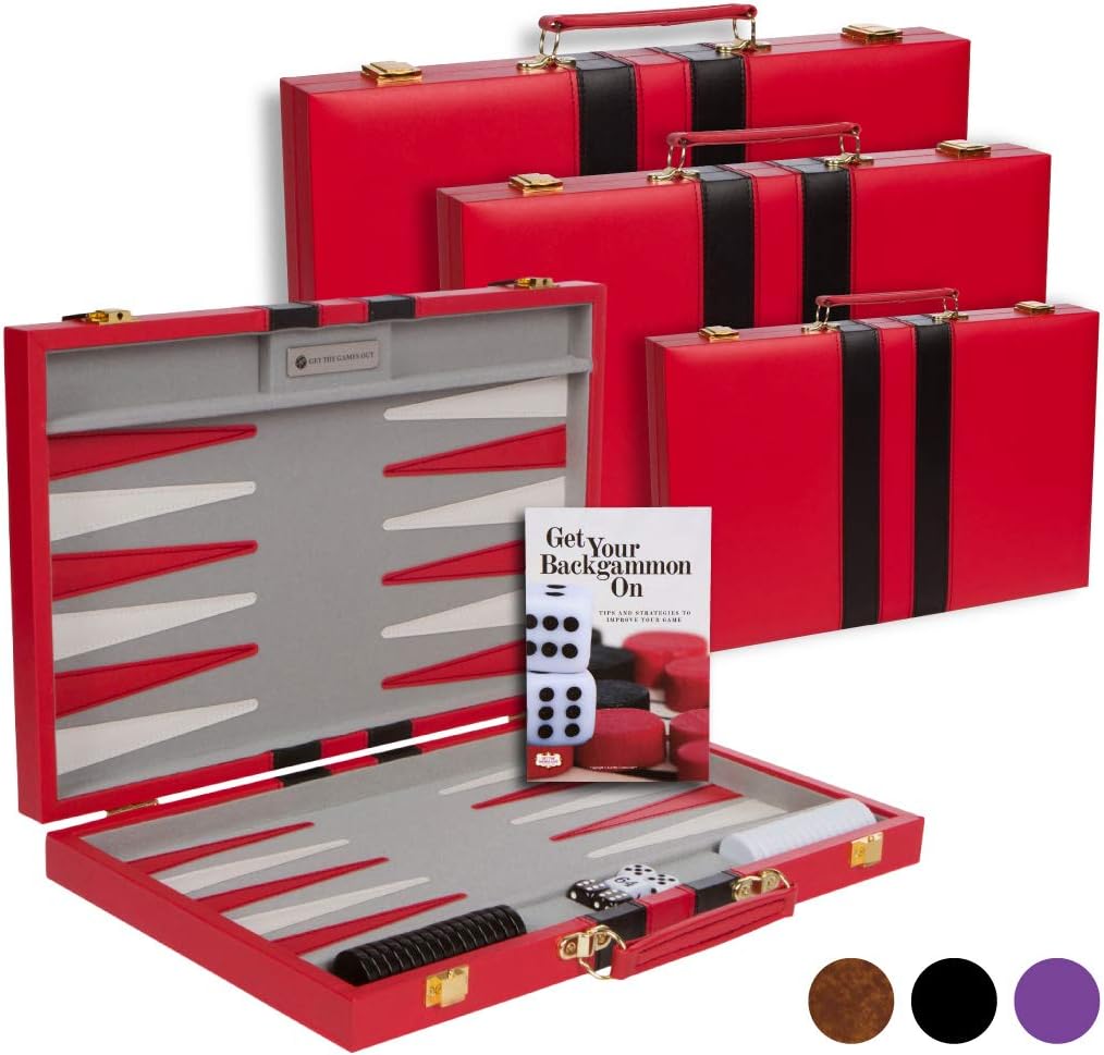 Brown Medium Backgammon Set P124351