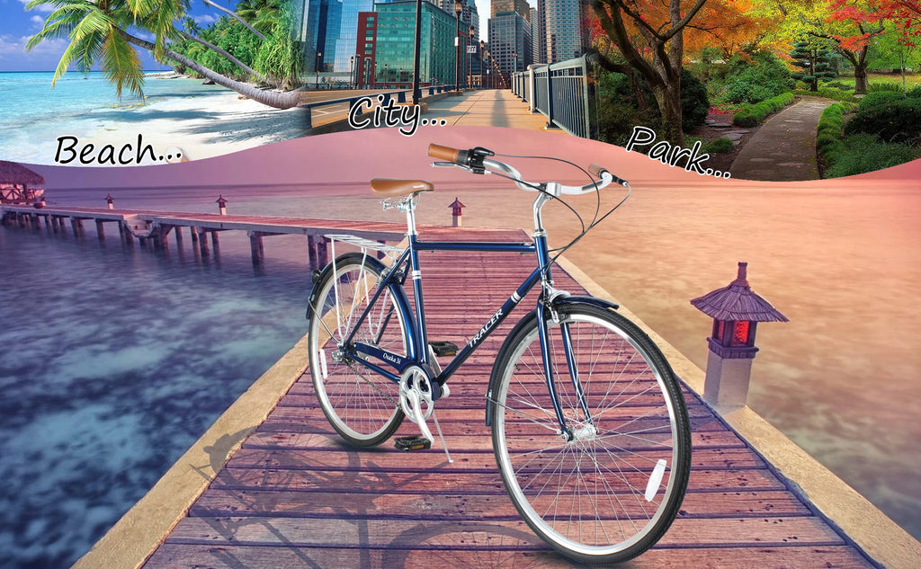 Men's 21 Speed Matte Black Steel Frame Hybrid City Bike O49013