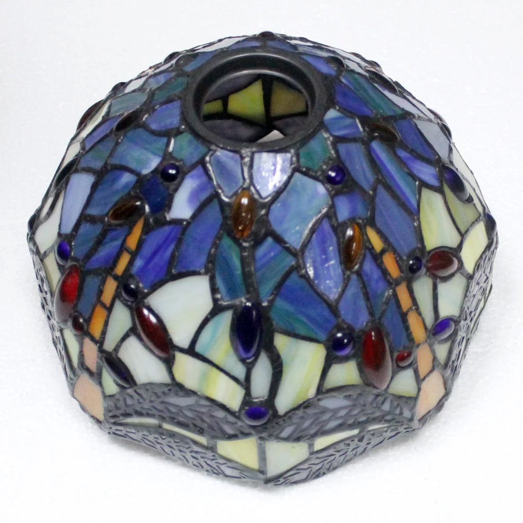Stained Glass Desk Lamp Blue Yellow 21" Tall M336895