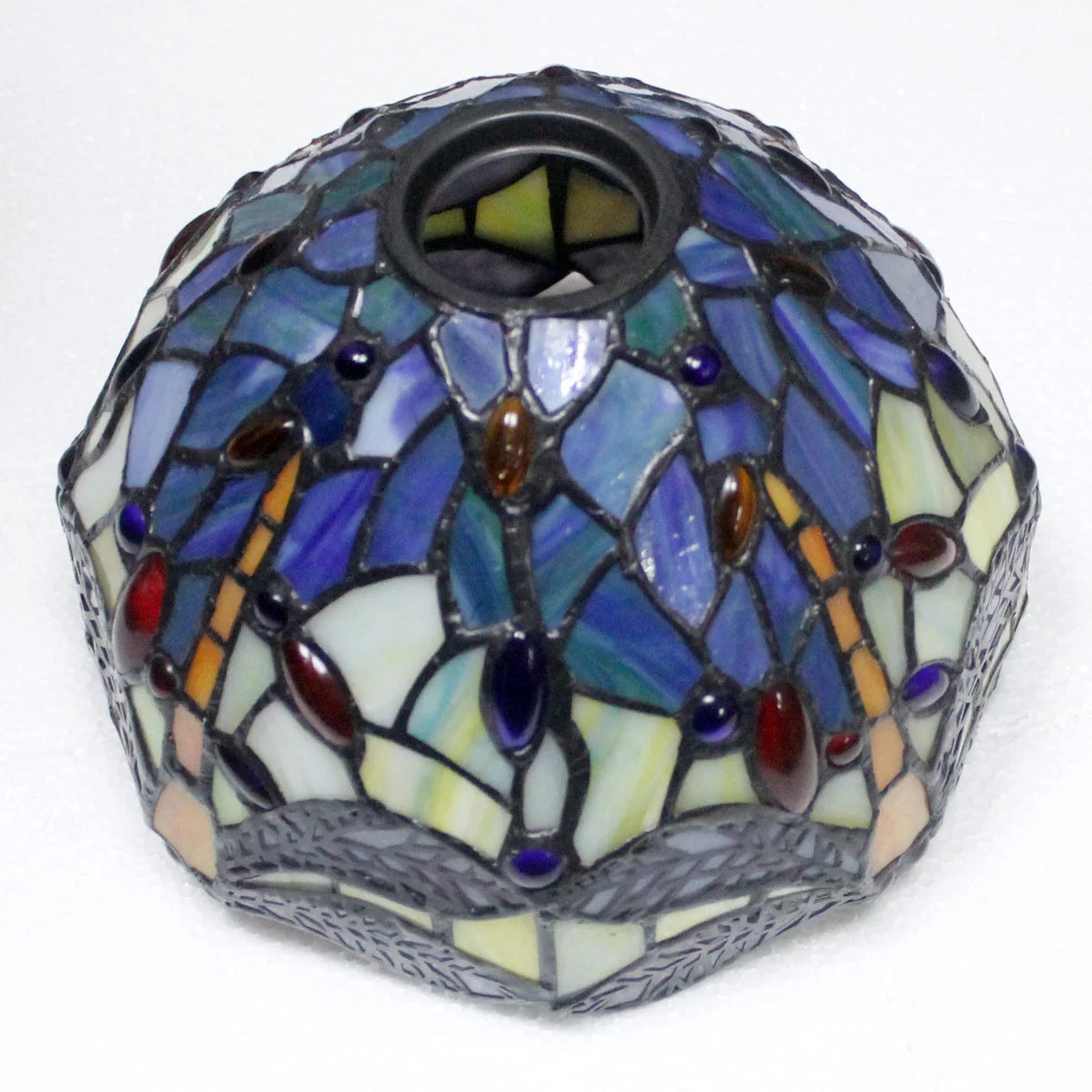 Stained Glass Desk Lamp Blue Yellow 21" Tall M336895