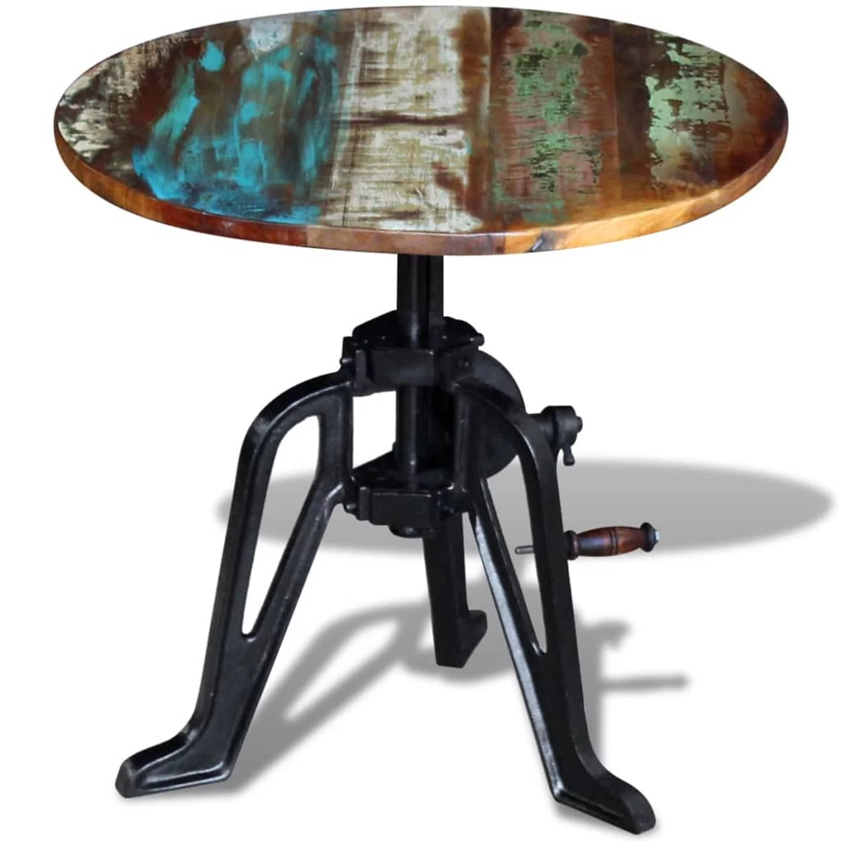 Solid Reclaimed Wood Cast Iron Side Table H18571