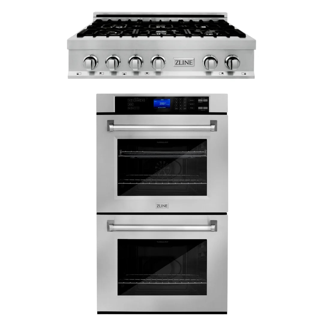 36 in. Stainless Steel Rangetop and 30 in. Double Wall Oven K618057