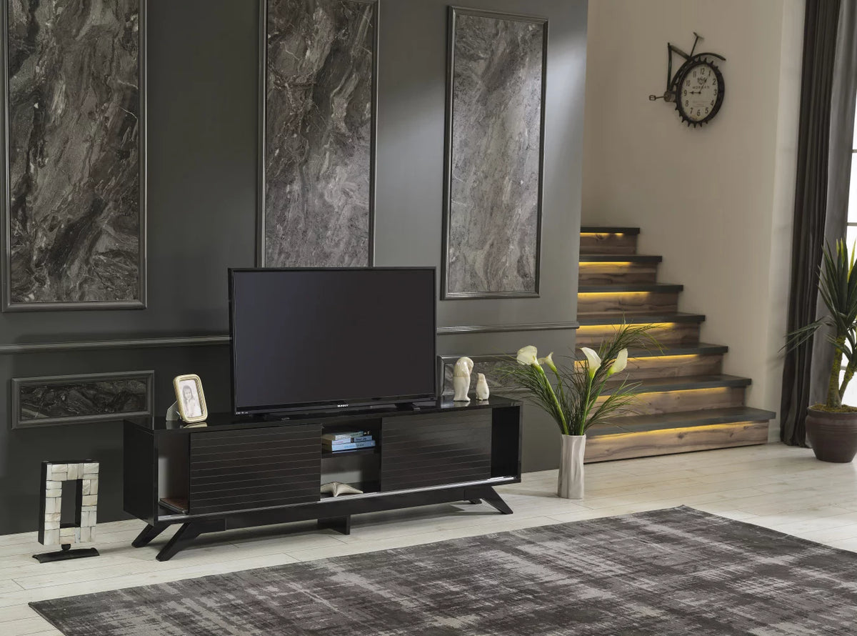 Black Mid Century Modern Tv Stand H579826