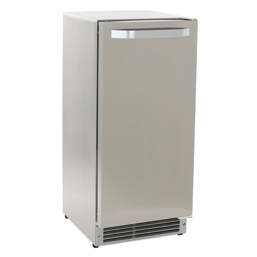 Shallow Depth Outdoor Built-In Undercounter Ice Maker, 15", 25 lbs, Stainless Steel M9539