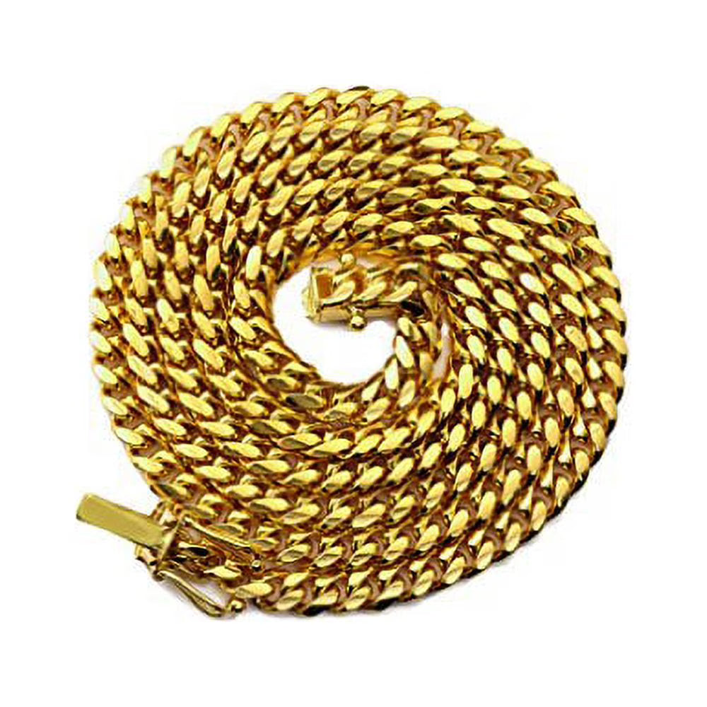 10K Yellow Gold Miami Cuban Link Chain Necklace D36214