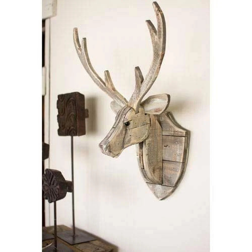 Recycled Wooden Deer Head Wall Hanging V8400