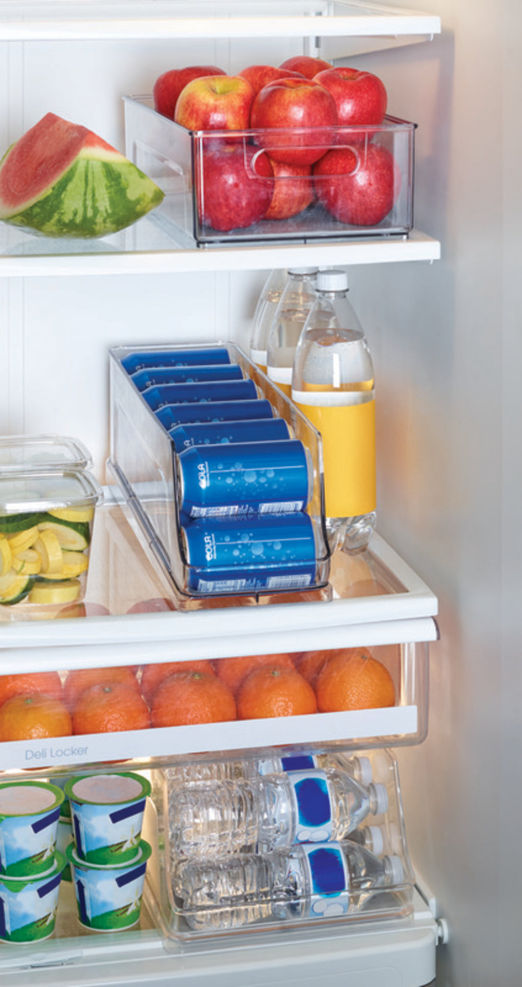 12 Can Clear Plastic Refrigerator Storage Bin W70166
